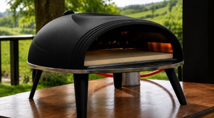 Four à pizza gaz Delivita Diavolo Noir chez Barbecue and co_5